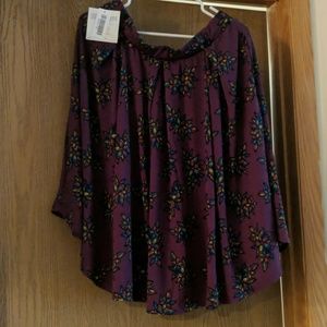 LuLaRoe 2XL Purple Floral Madison Skirt